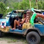 Velzy Otterbot in the Aloha Jeep